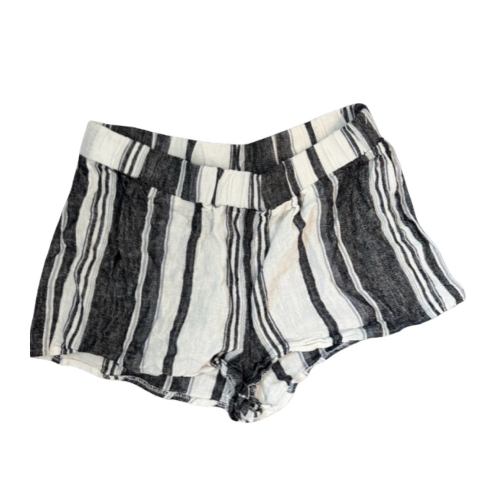 Workshop Republic Clothing Striped Linen Pull On Shorts